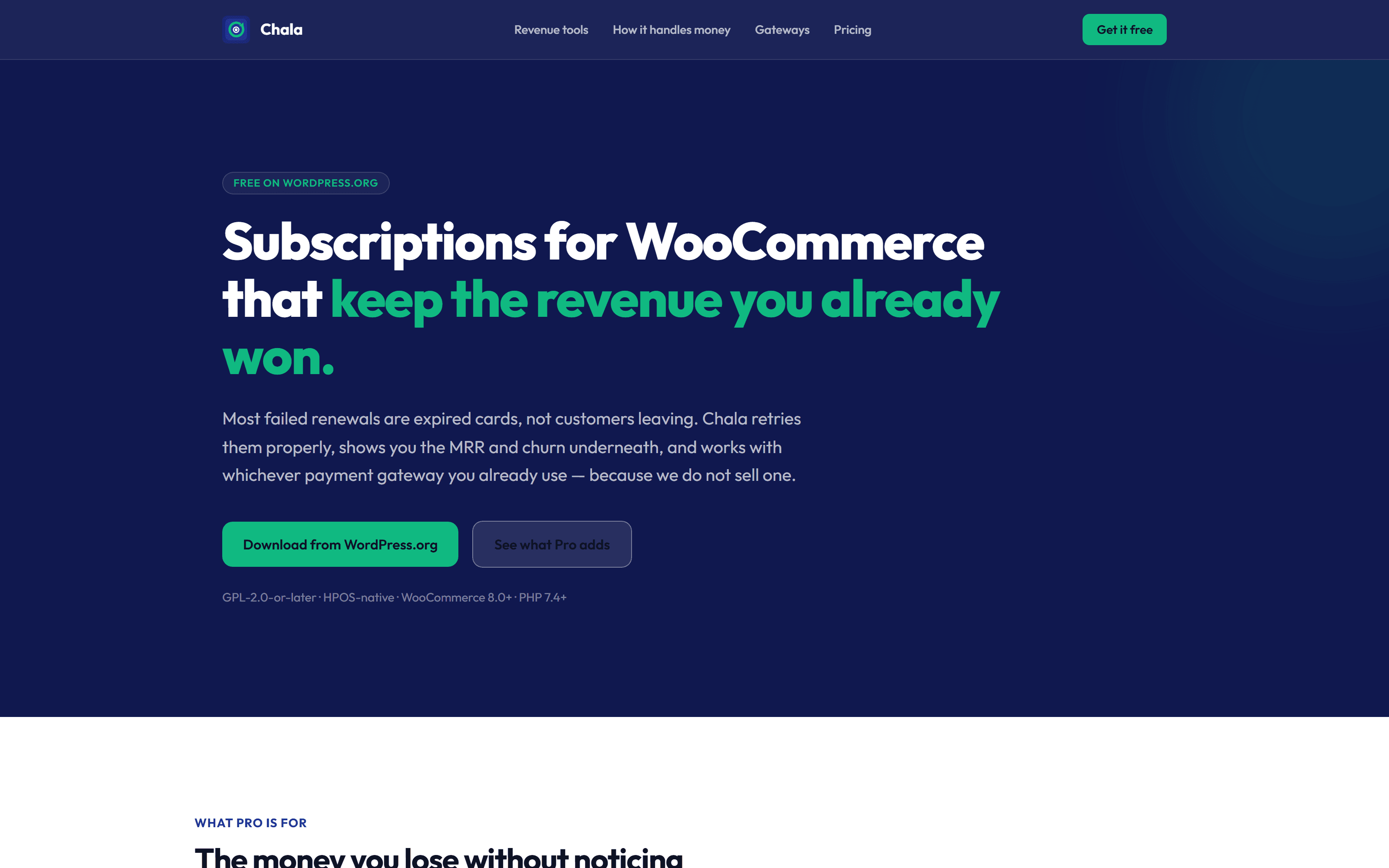 Chala Subscriptions for WooCommerce homepage